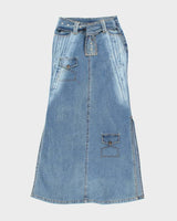 Vintage Y2k 00s  Belted Demim Maxi Skirt - S
