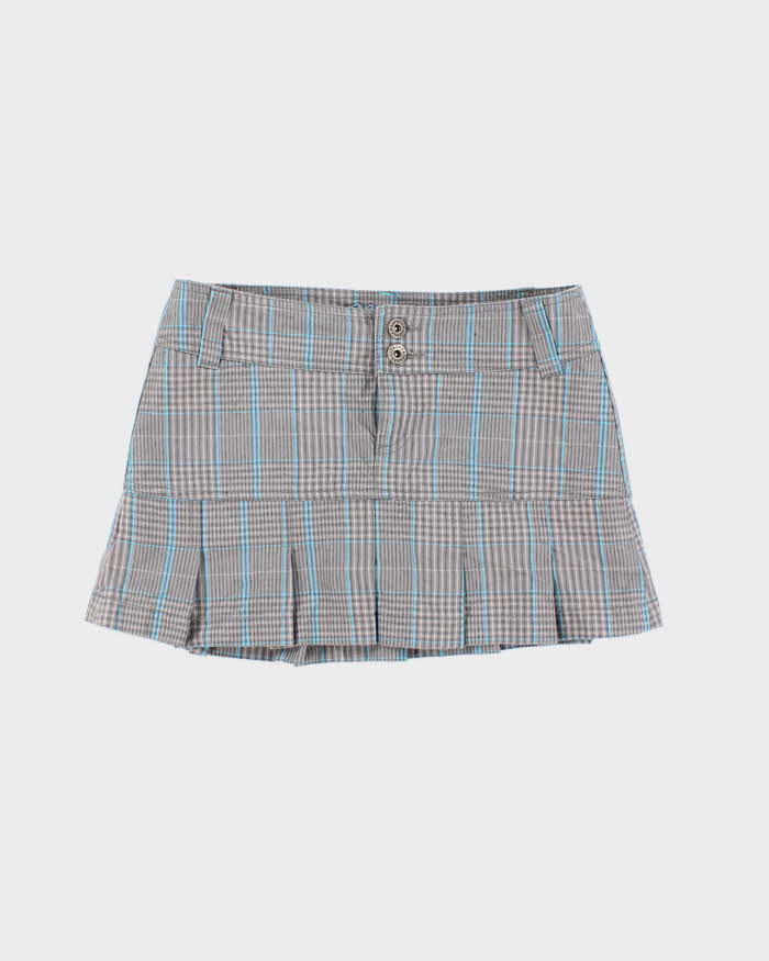 Y2K Garage Blue Plaid Mini Skirt - XS