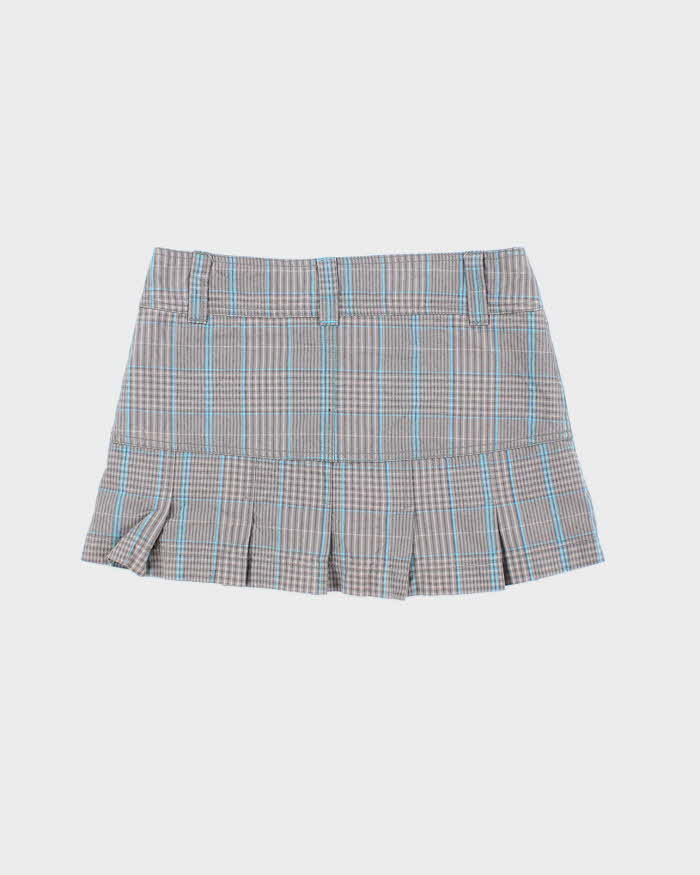 Y2K Garage Blue Plaid Mini Skirt - XS