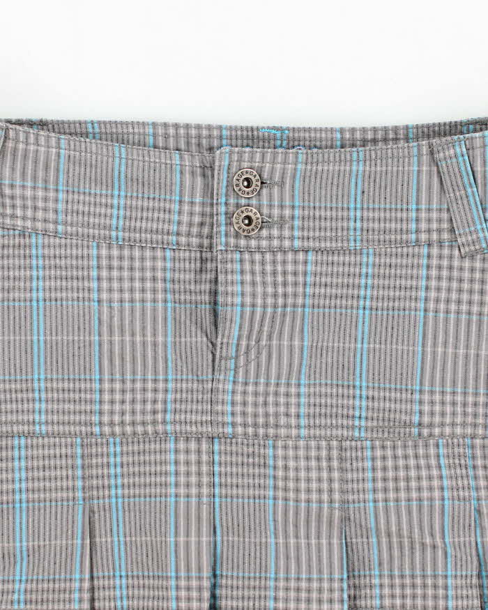 Y2K Garage Blue Plaid Mini Skirt - XS
