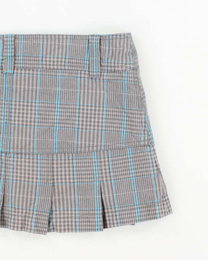 Y2K Garage Blue Plaid Mini Skirt - XS