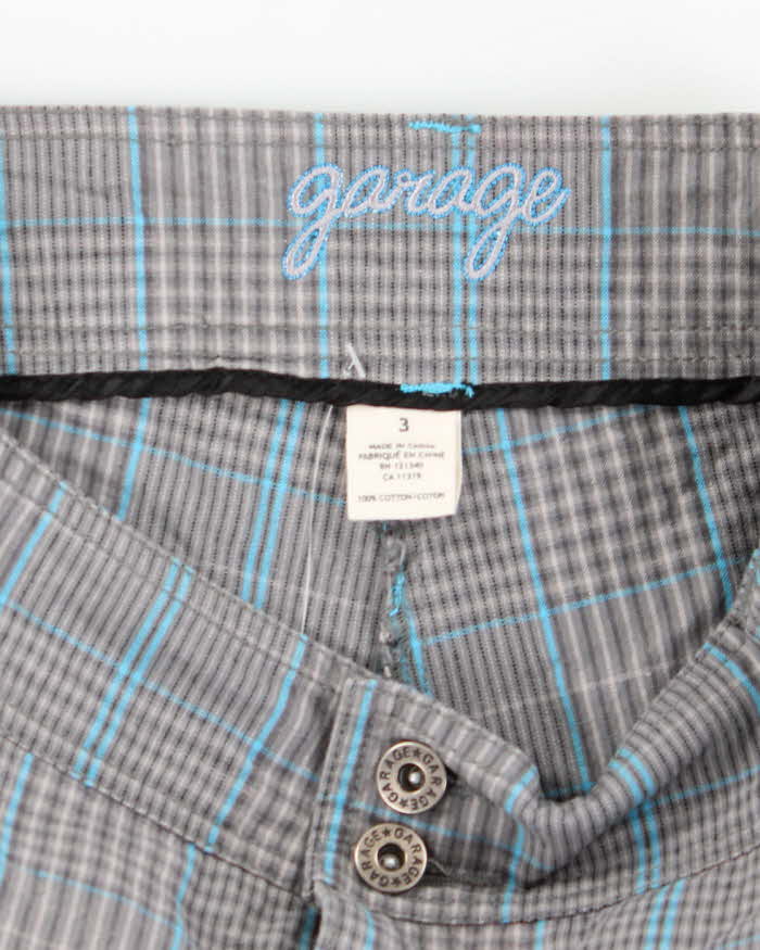 Y2K Garage Blue Plaid Mini Skirt - XS