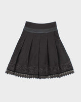 Baimijier Thick Black Lined Embroidered Skirt - XXS