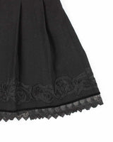 Baimijier Thick Black Lined Embroidered Skirt - XXS