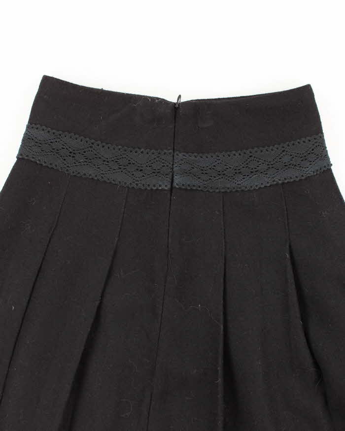 Baimijier Thick Black Lined Embroidered Skirt - XXS