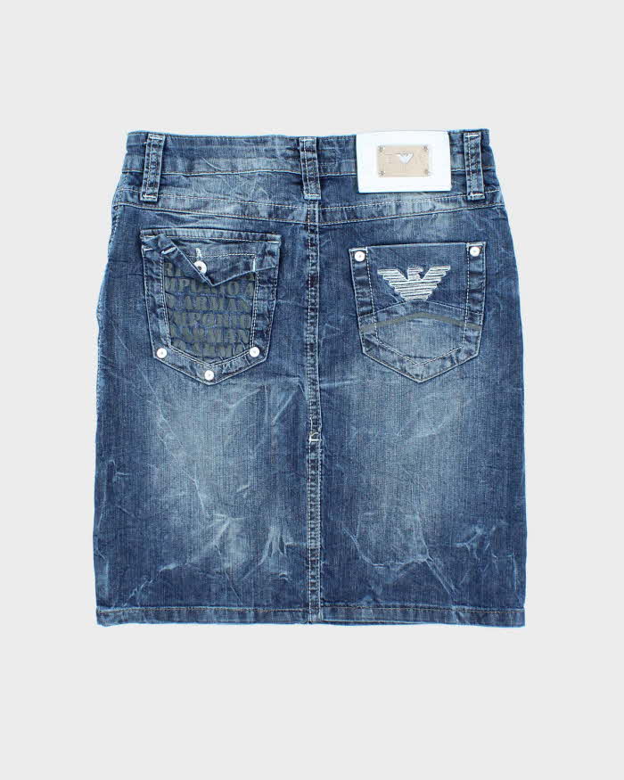Vintage Y2k 00s Armani Jeans Denim Mini Skirt - XS