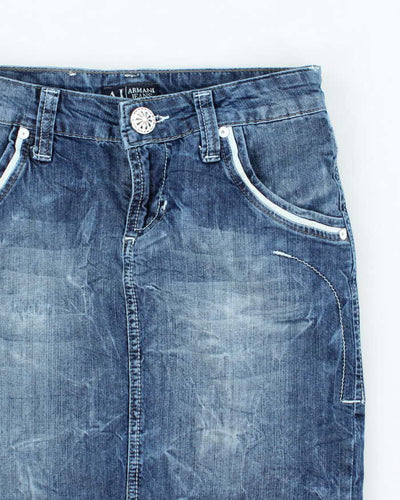 Vintage Y2k 00s Armani Jeans Denim Mini Skirt - XS