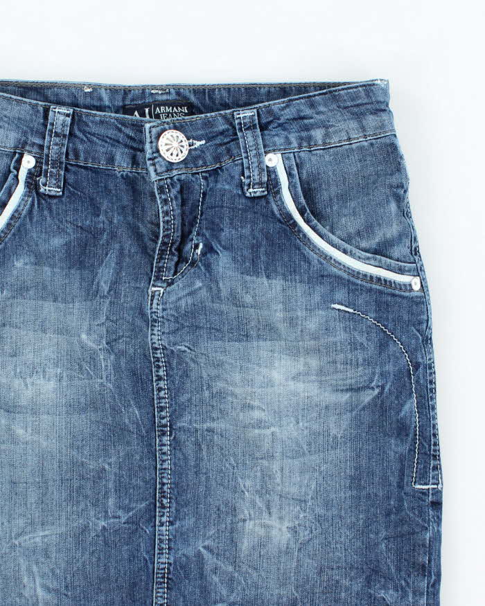 Vintage Y2k 00s Armani Jeans Denim Mini Skirt - XS
