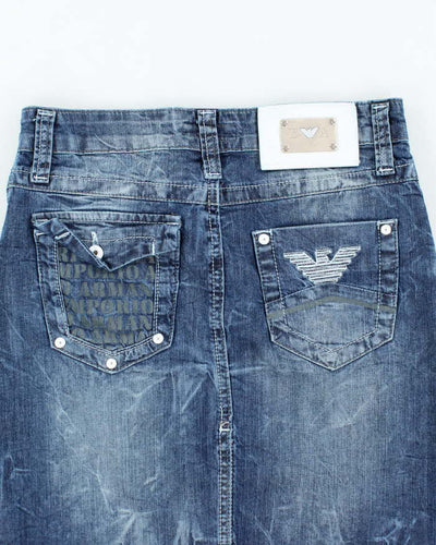 Vintage Y2k 00s Armani Jeans Denim Mini Skirt - XS