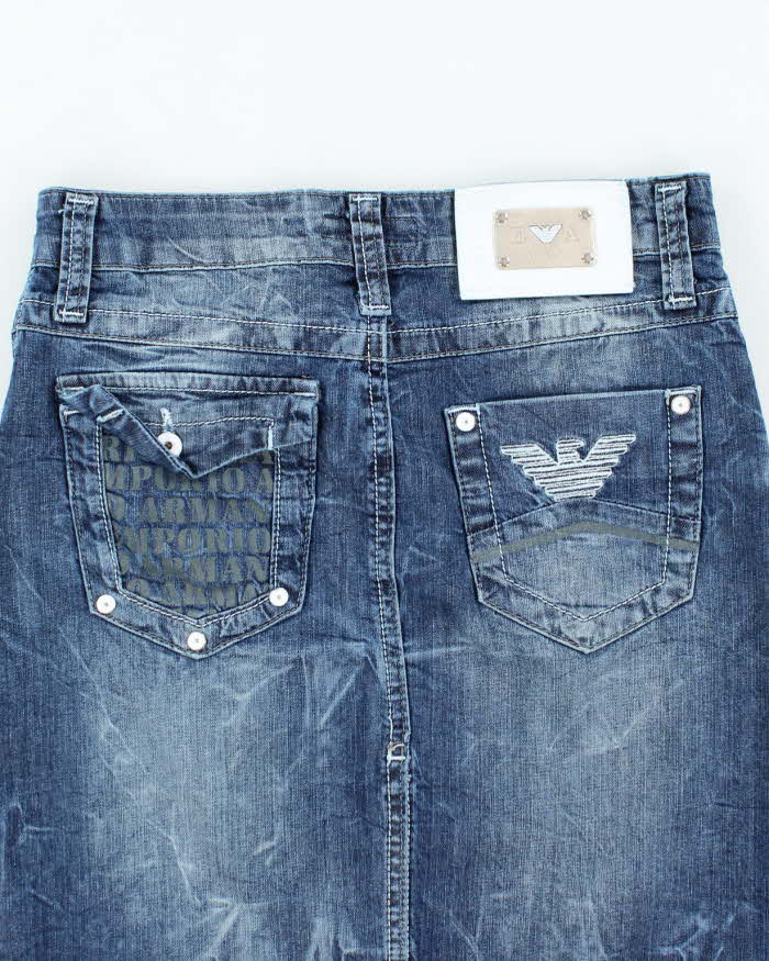 Vintage Y2k 00s Armani Jeans Denim Mini Skirt - XS