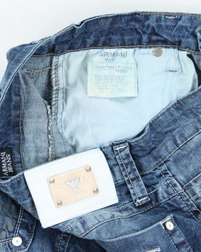 Vintage Y2k 00s Armani Jeans Denim Mini Skirt - XS
