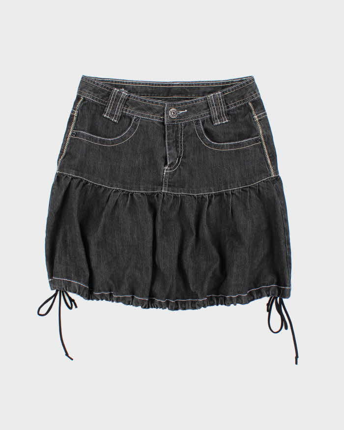 Vintage Y2k 00s Oggi Parachute Denim Mini Skirt - XS