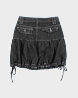 Vintage Y2k 00s Oggi Parachute Denim Mini Skirt - XS