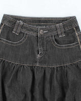Vintage Y2k 00s Oggi Parachute Denim Mini Skirt - XS
