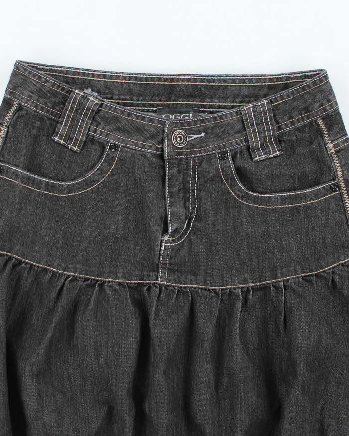 Vintage Y2k 00s Oggi Parachute Denim Mini Skirt - XS