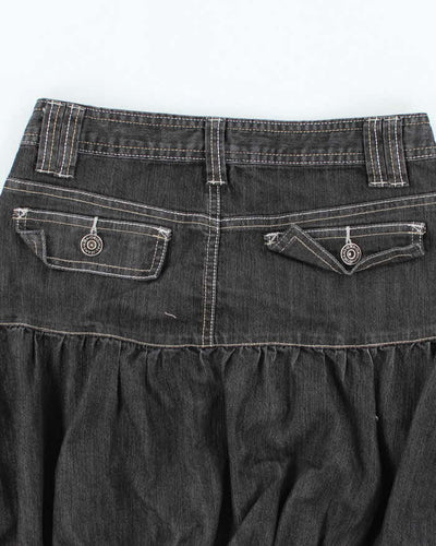 Vintage Y2k 00s Oggi Parachute Denim Mini Skirt - XS