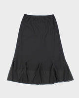 Vintage 90s Flowy Black Skirt - S