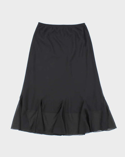 Vintage 90s Flowy Black Skirt - S