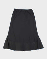 Vintage 90s Flowy Black Skirt - S