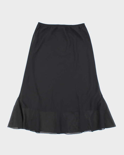 Vintage 90s Flowy Black Skirt - S