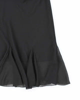 Vintage 90s Flowy Black Skirt - S
