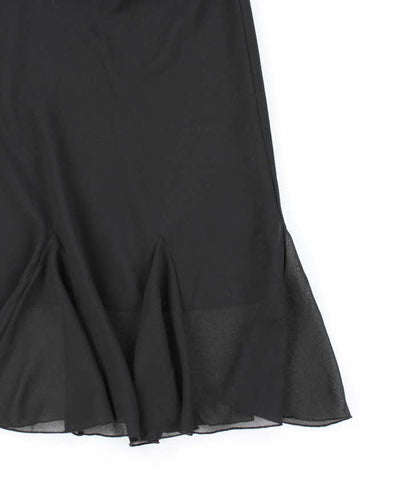 Vintage 90s Flowy Black Skirt - S