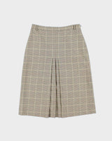 Vintage 00s Deco Wool Checked Skirt - XS