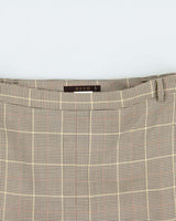 Vintage 00s Deco Wool Checked Skirt - XS