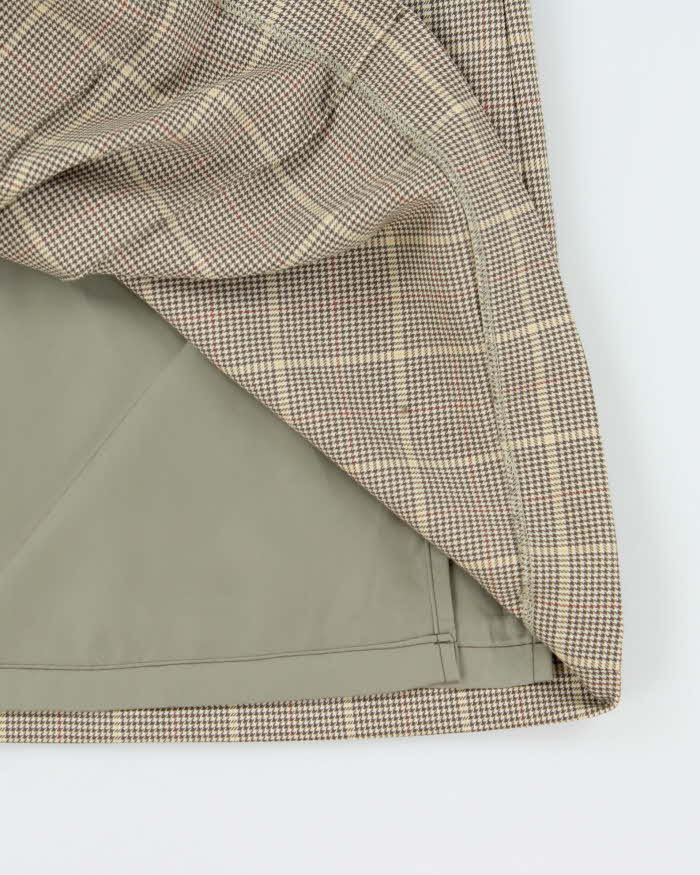Vintage 00s Deco Wool Checked Skirt - XS