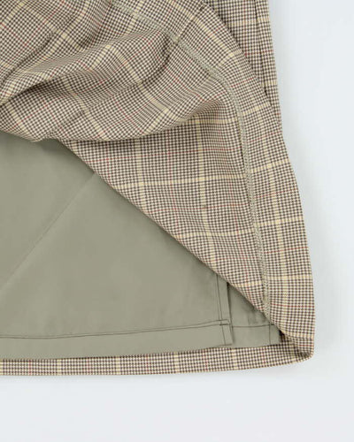 Vintage 00s Deco Wool Checked Skirt - XS