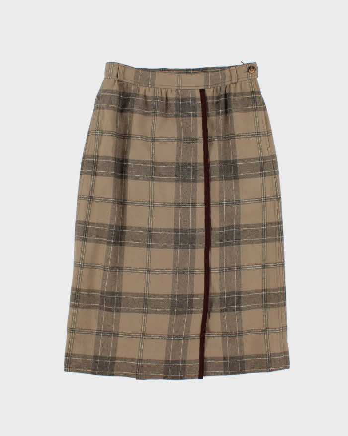 Vintage Ungaro Parallele Check Wool Blend Skirt - XS