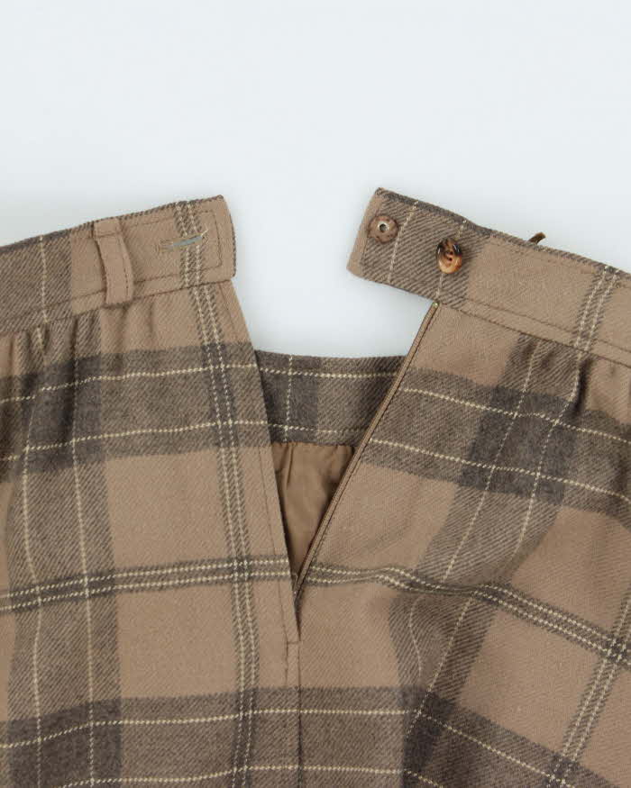 Vintage Ungaro Parallele Check Wool Blend Skirt - XS