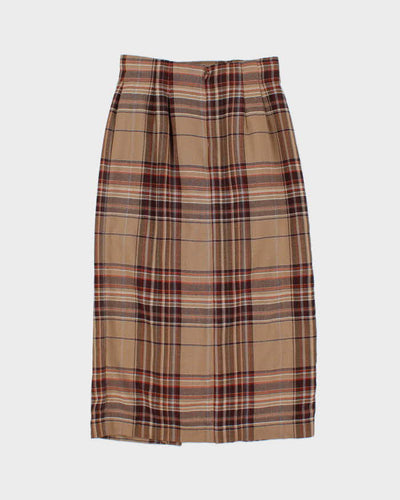 Vintage Buckle Check Wool Skirt - XS