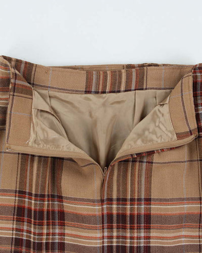 Vintage Buckle Check Wool Skirt - XS