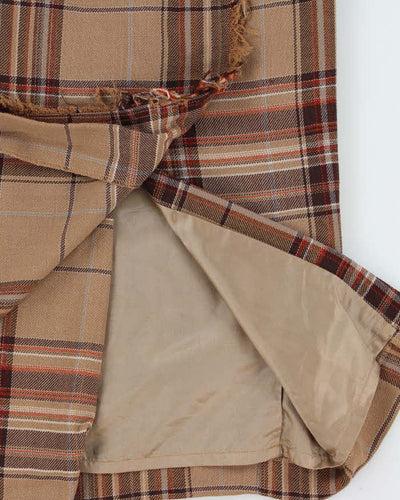 Vintage Buckle Check Wool Skirt - XS