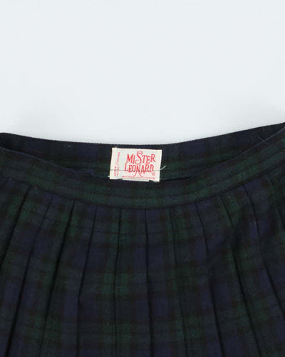 Vintage 80s Mister Leonard Wool Blend Check Skirt - XS