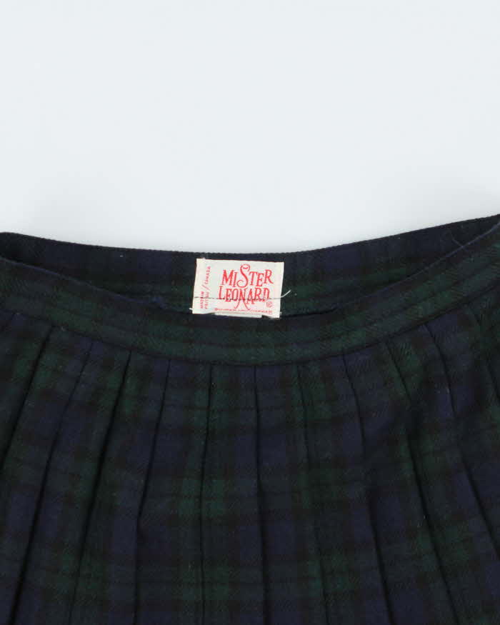 Vintage 80s Mister Leonard Wool Blend Check Skirt - XS