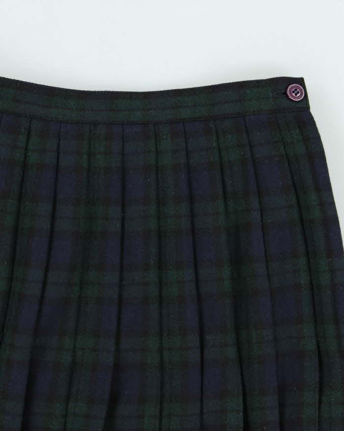 Vintage 80s Mister Leonard Wool Blend Check Skirt - XS