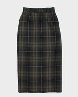 Vintage 90s Jacob Wool Blend Check Skirt - XS