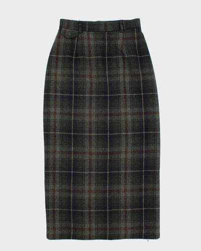 Vintage 90s Jacob Wool Blend Check Skirt - XS