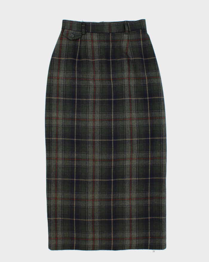 Vintage 90s Jacob Wool Blend Check Skirt - XS