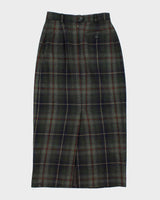 Vintage 90s Jacob Wool Blend Check Skirt - XS