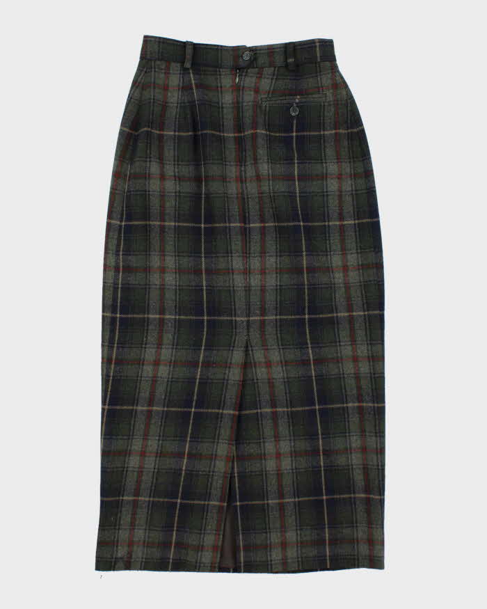 Vintage 90s Jacob Wool Blend Check Skirt - XS