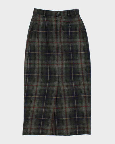 Vintage 90s Jacob Wool Blend Check Skirt - XS