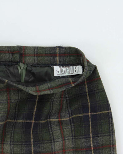 Vintage 90s Jacob Wool Blend Check Skirt - XS