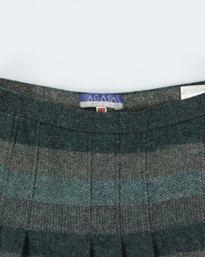 Vintage Agasa Pleated Wool Skirt - S