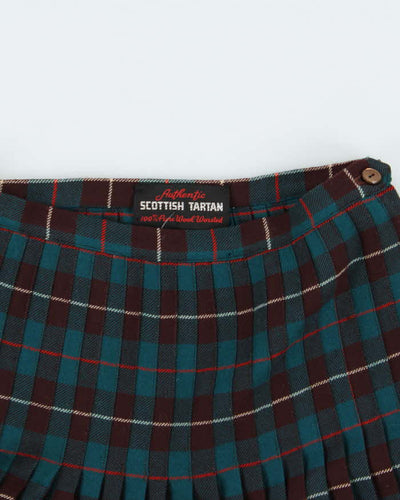 Vintage Scottish Tartan Wool Skirt - XS