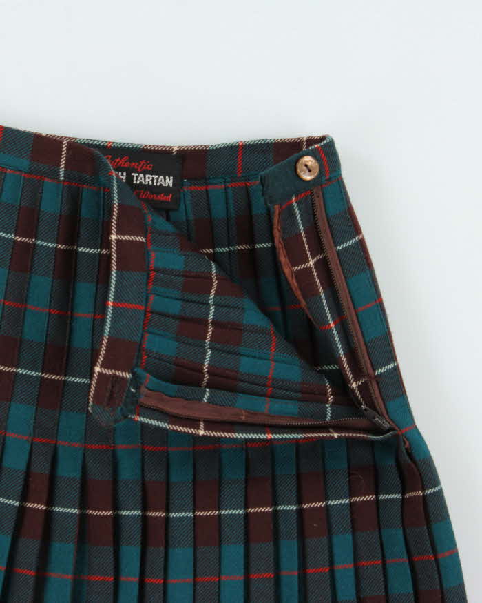 Vintage Scottish Tartan Wool Skirt - XS