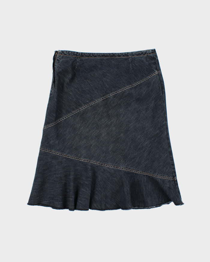 Vintage Y2k 00s Contrast Denim Skirt - S