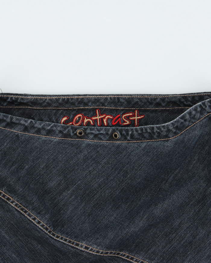 Vintage Y2k 00s Contrast Denim Skirt - S